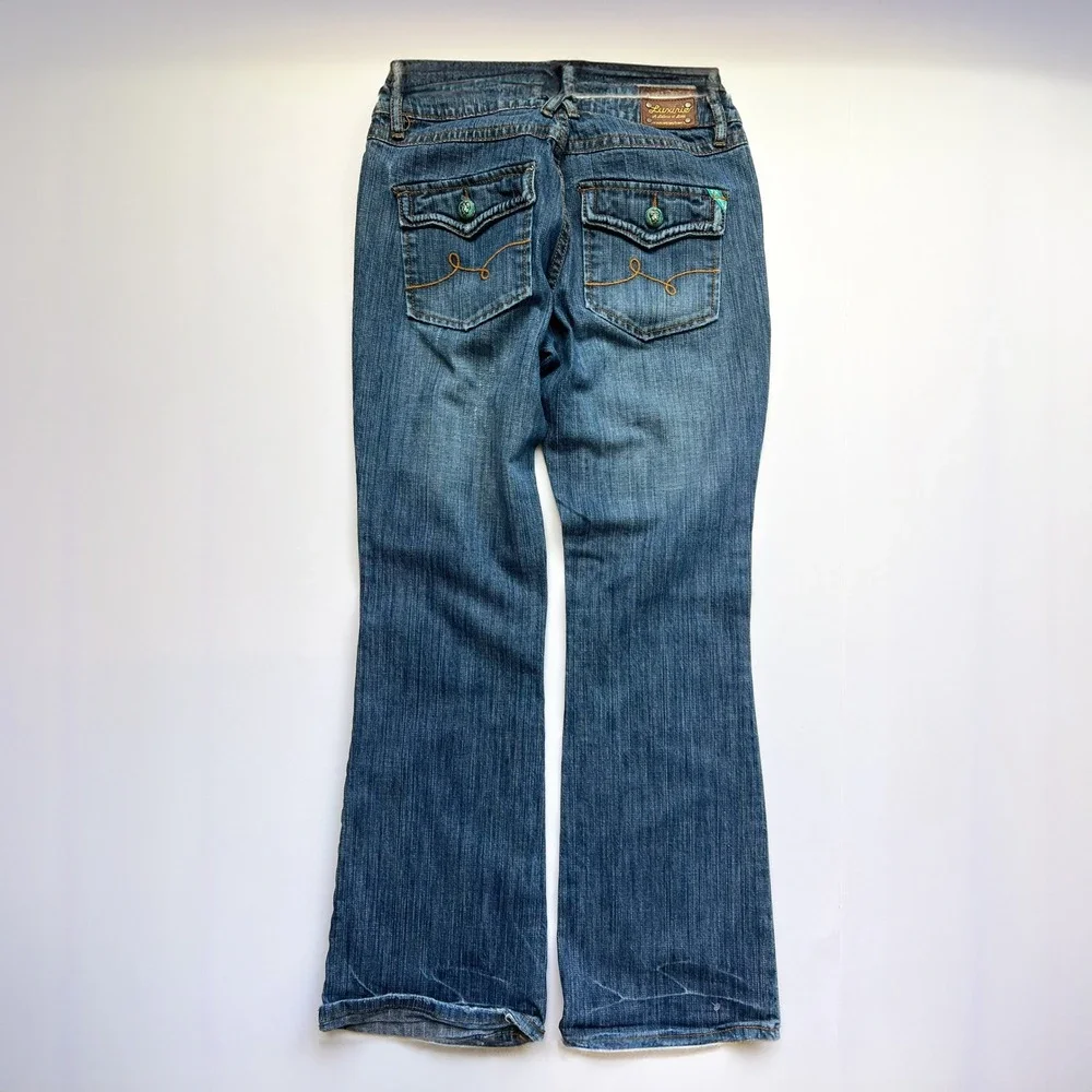 Luxurie Western Embellished Jeans with Turquoise Buttons